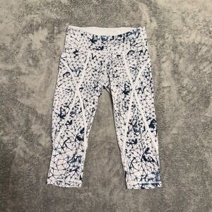Lululemon Athletic Leggings Womens White Blue Geometric Workout